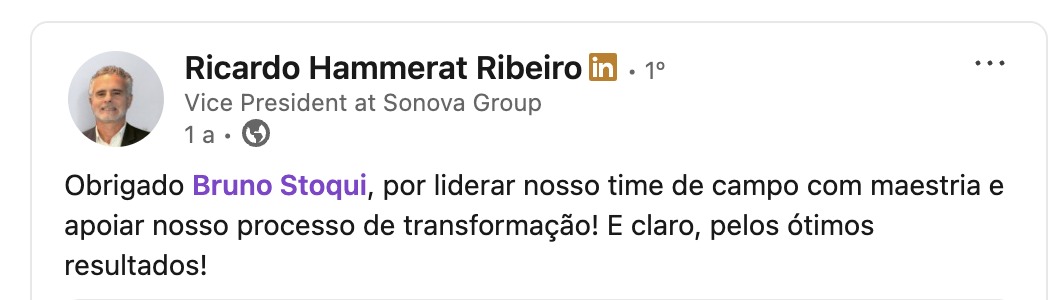 Recomendação de Ricardo Hammerat Ribeiro, VP Sonova Group